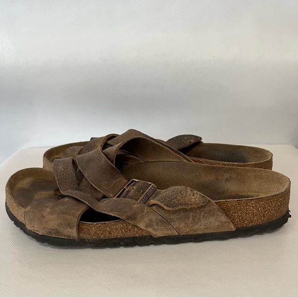 Birkenstock Lugano Brown Leather Sandals - Picture 2 of 8